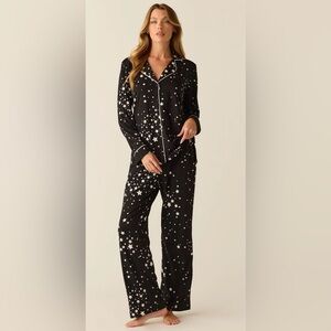 MASONgrey Black Stars Large PJ long sleeve & pants  Winter cloud jersey